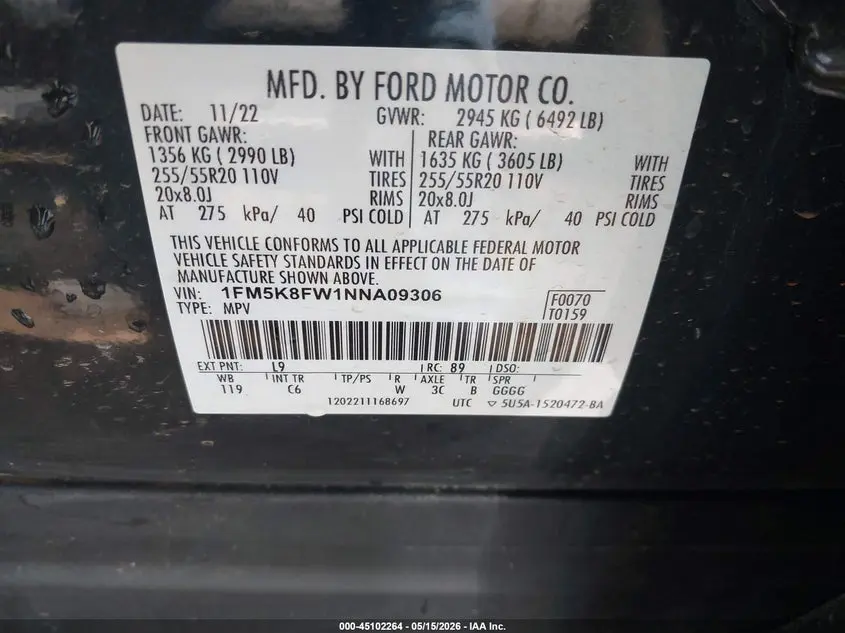 2022 FORD EXPLORER LIMITED