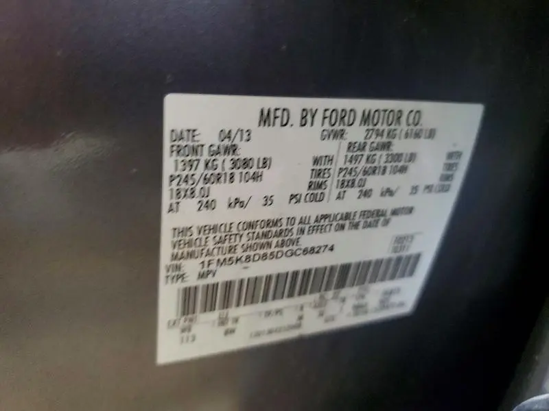 2013 FORD EXPLORER XLT  