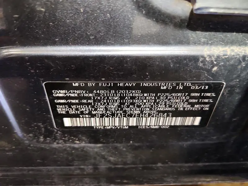 2014 SUBARU FORESTER 2.5I PREMIUM  