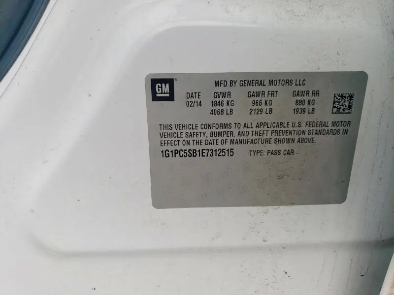 2014 CHEVROLET CRUZE LT  