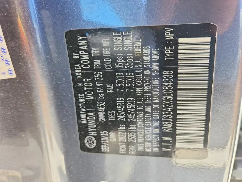 2016 HYUNDAI TUCSON LIMITED  