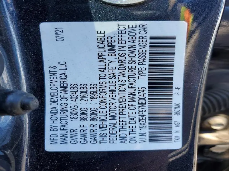 2022 HONDA INSIGHT TOURING  
