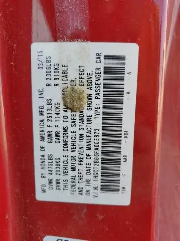 2015 HONDA ACCORD EXL