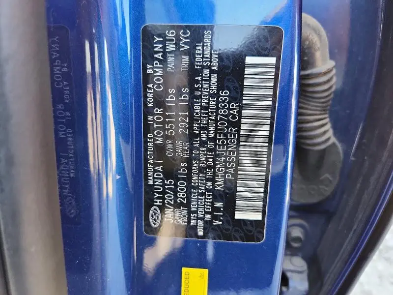 2015 HYUNDAI GENESIS 3.8L  