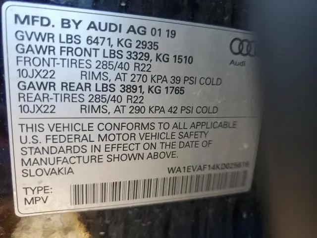 2019 AUDI Q8 PREMIUM PLUS S-LINE  