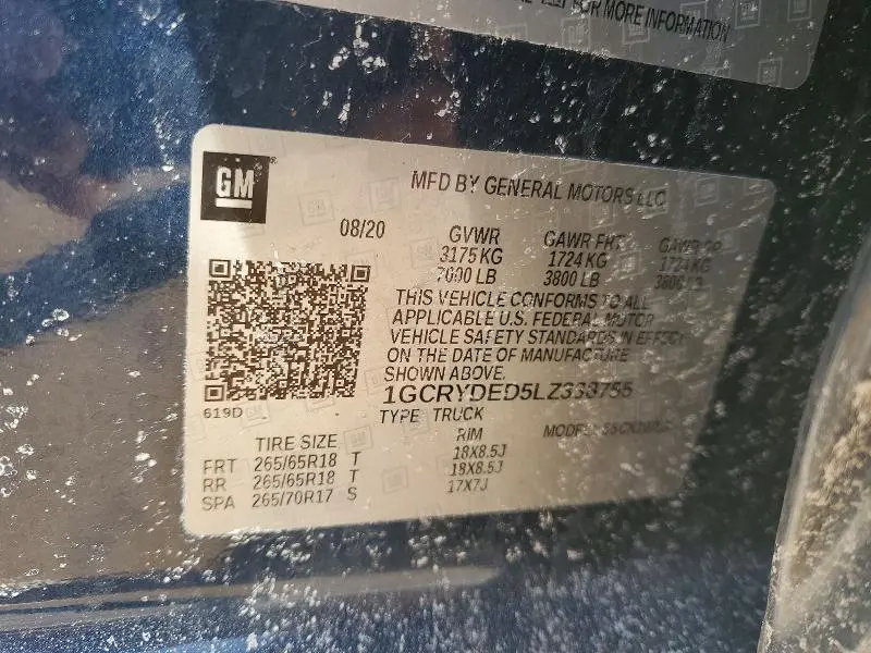 2020 CHEVROLET SILVERADO K1500 LT  