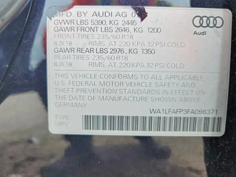 2015 AUDI Q5 PREMIUM PLUS  