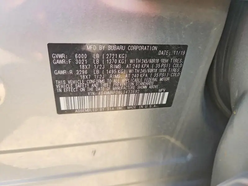 2020 SUBARU ASCENT PREMIUM  
