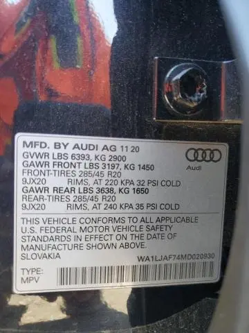 2021 AUDI Q7 PREMIUM PLUS  