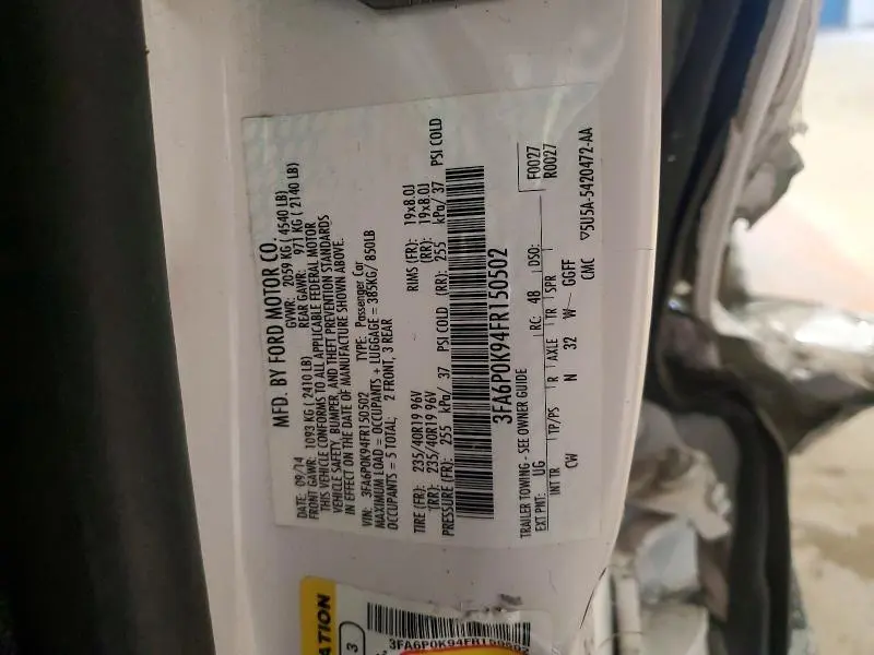 2015 FORD FUSION TITANIUM  