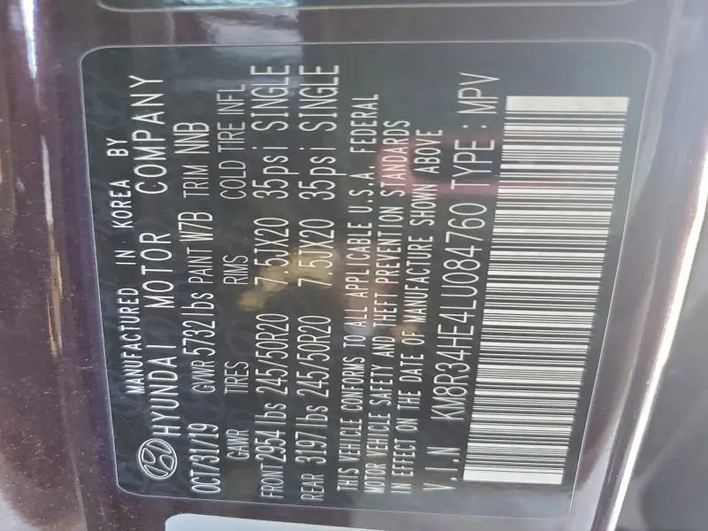 2020 HYUNDAI PALISADE SEL  