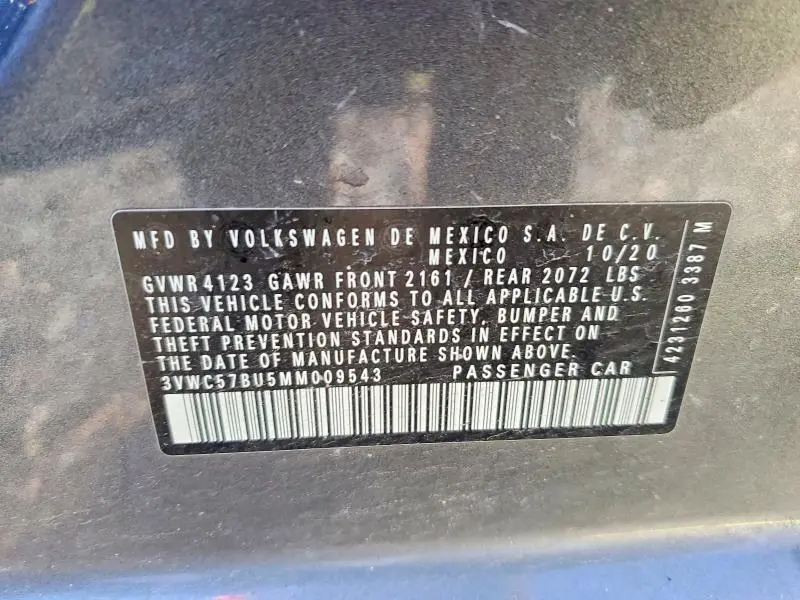 2021 VOLKSWAGEN JETTA S  