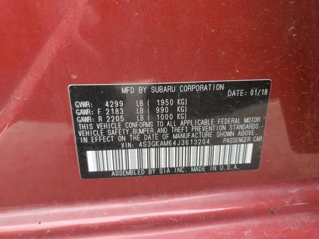 2018 SUBARU IMPREZA SPORT  