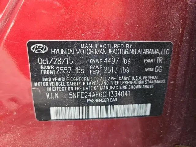 2016 HYUNDAI SONATA SE  