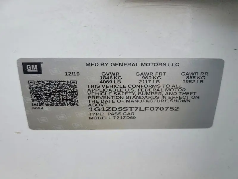 2020 CHEVROLET MALIBU LT  