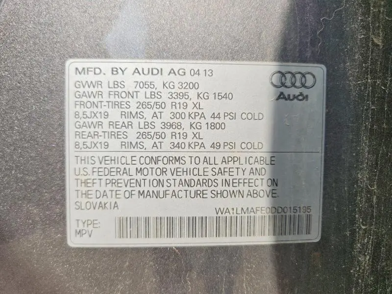 2013 AUDI Q7 PREMIUM PLUS  