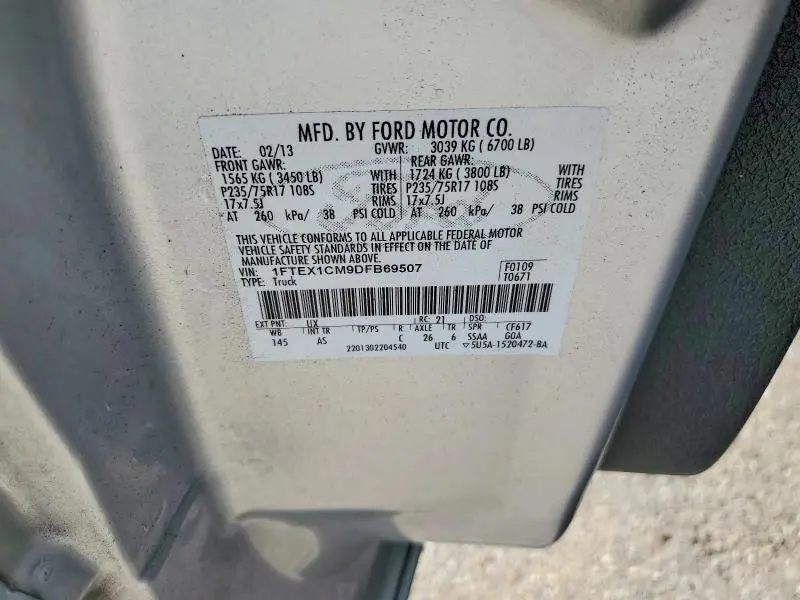 2013 FORD F150 SUPER CAB  