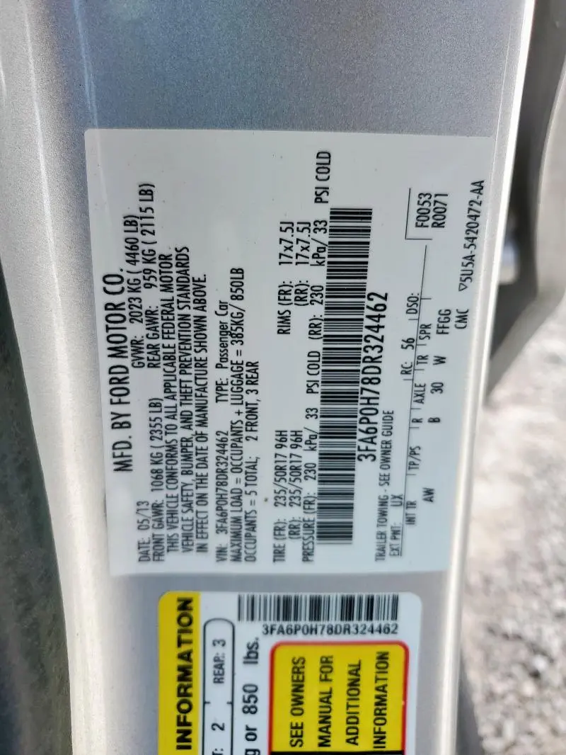 2013 FORD FUSION SE  