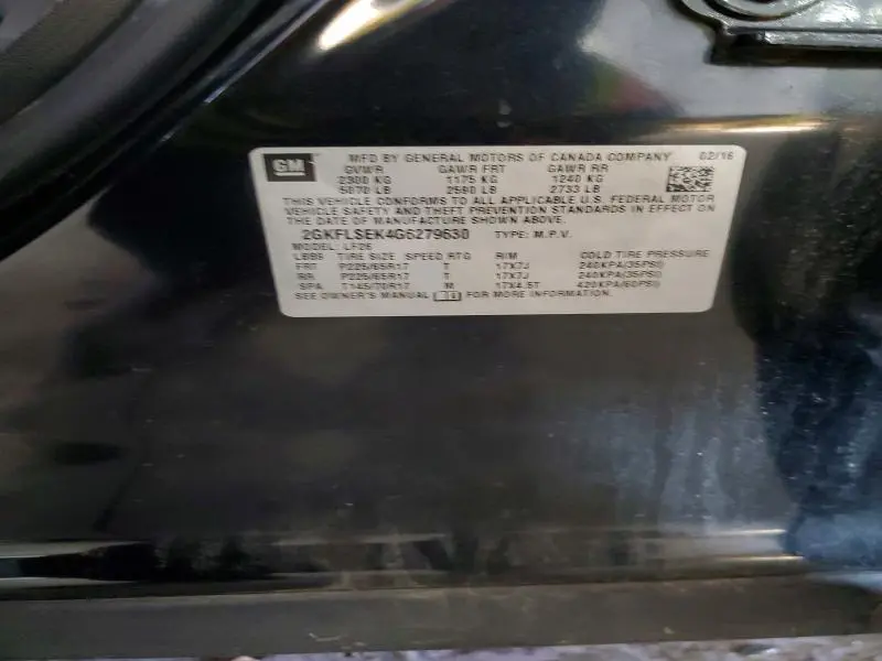 2016 GMC TERRAIN SLE  