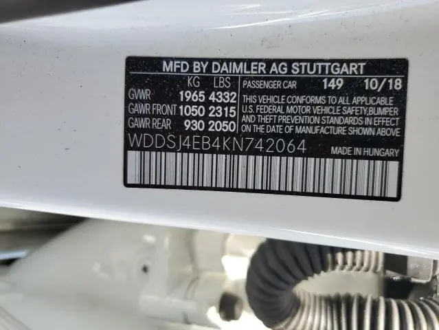 2019 MERCEDES-BENZ CLA 250  