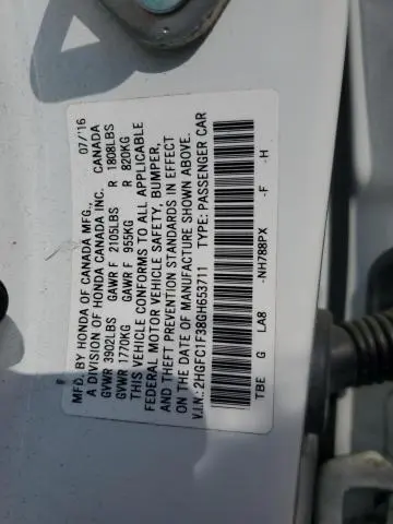 2016 HONDA CIVIC EX  