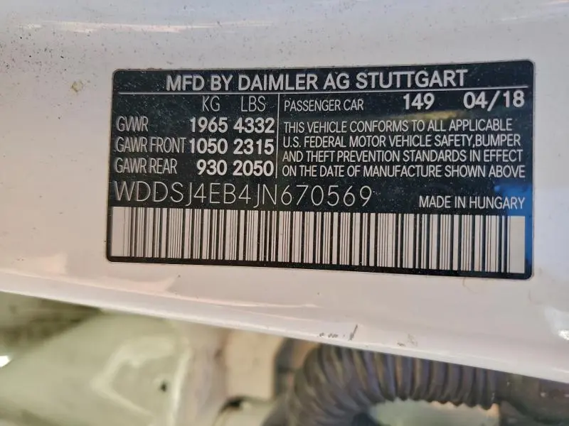 2018 MERCEDES-BENZ CLA 250  