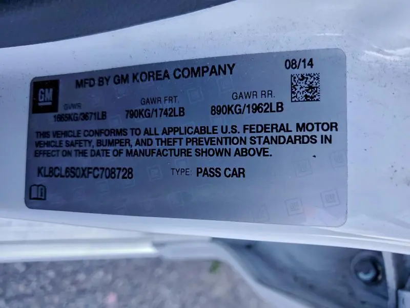 2015 CHEVROLET SPARK EV 2LT  