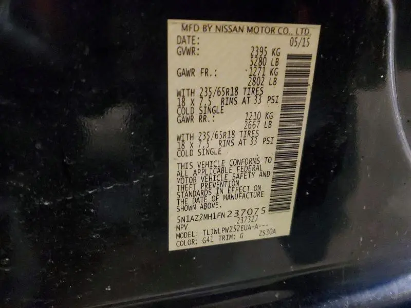 2015 NISSAN MURANO S  