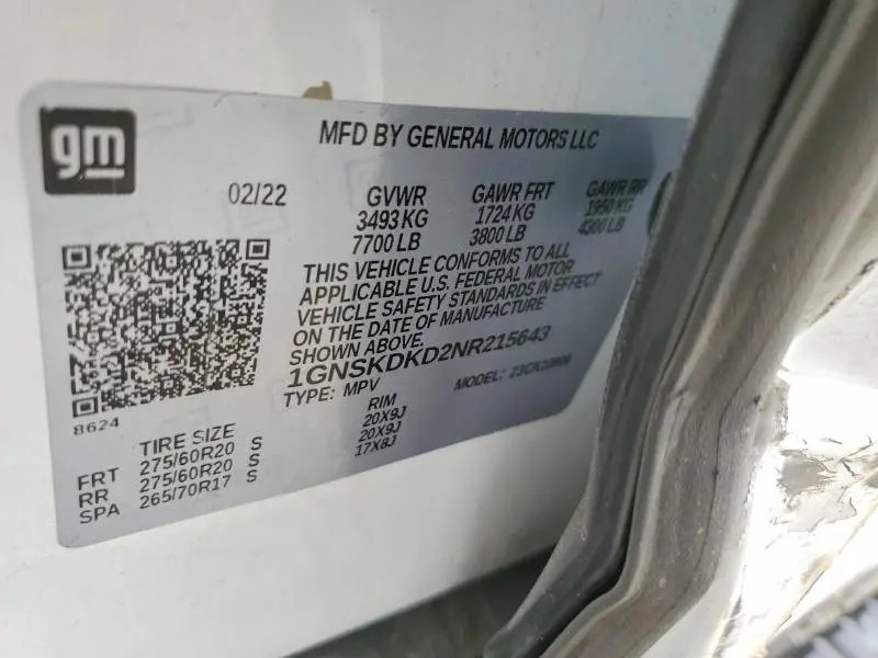 2022 CHEVROLET SUBURBAN K1500 Z71  