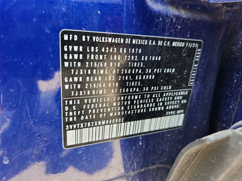 2022 VOLKSWAGEN TAOS SE  