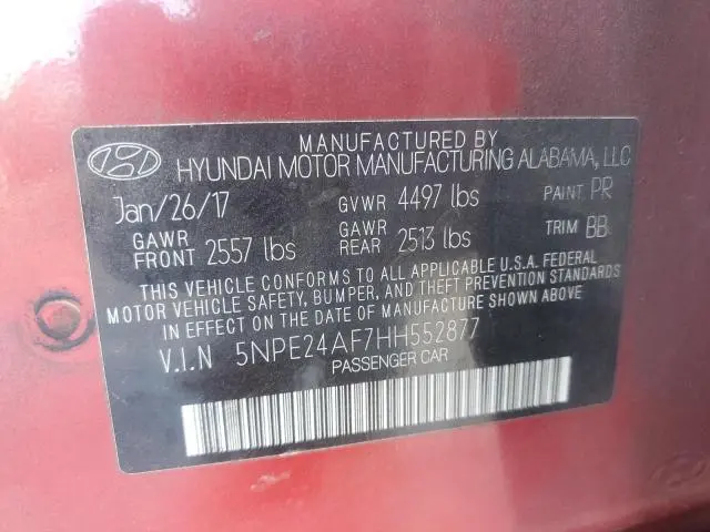 2017 HYUNDAI SONATA SE  