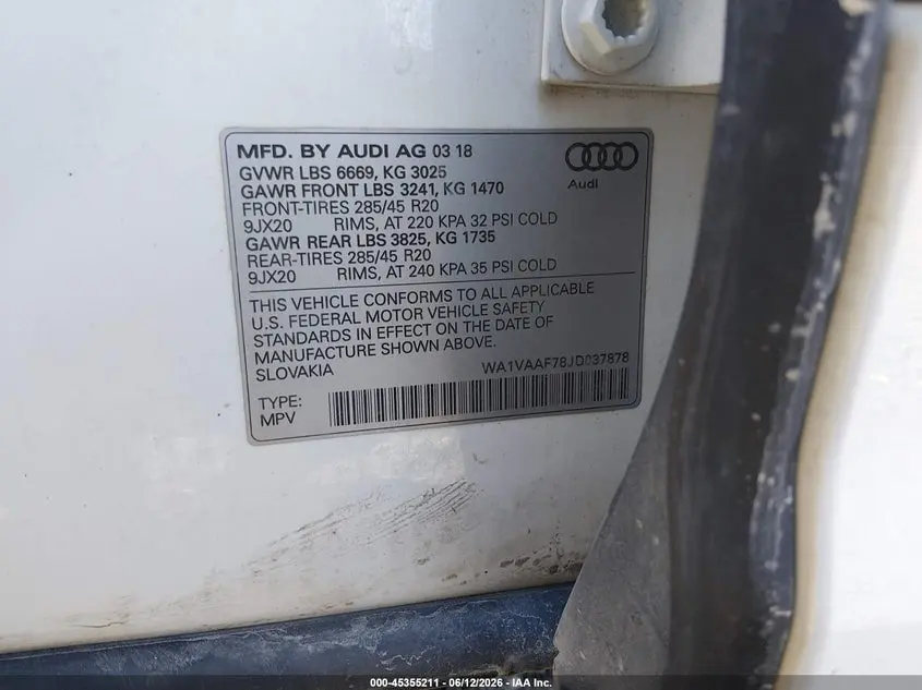 2018 AUDI Q7 3.0T PREMIUM