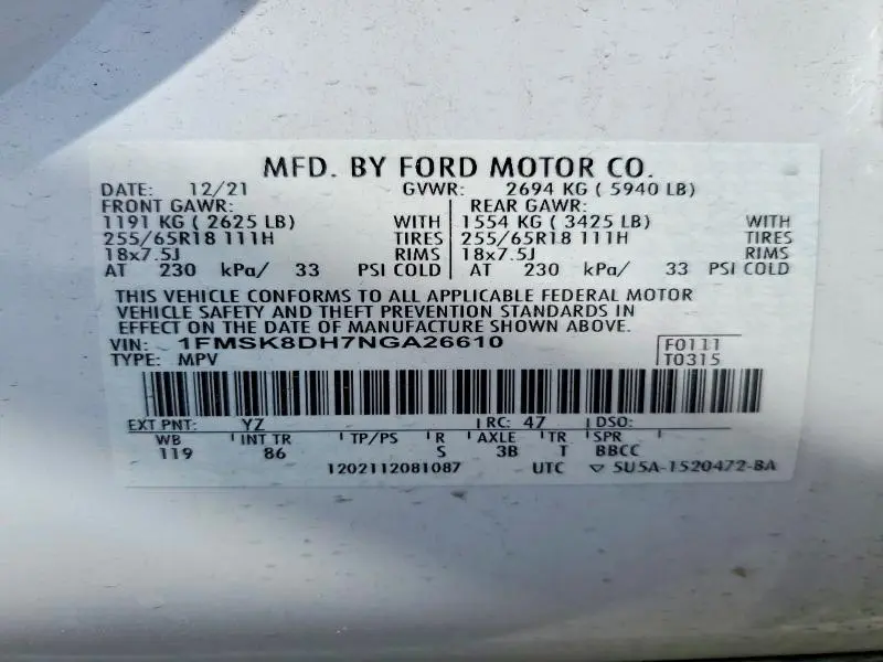 2022 FORD EXPLORER XLT  