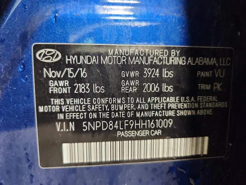 2017 HYUNDAI ELANTRA SE  