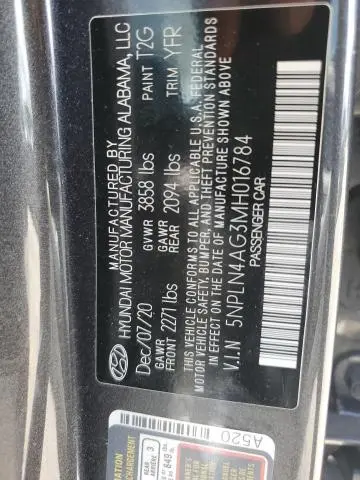 2021 HYUNDAI ELANTRA SEL  