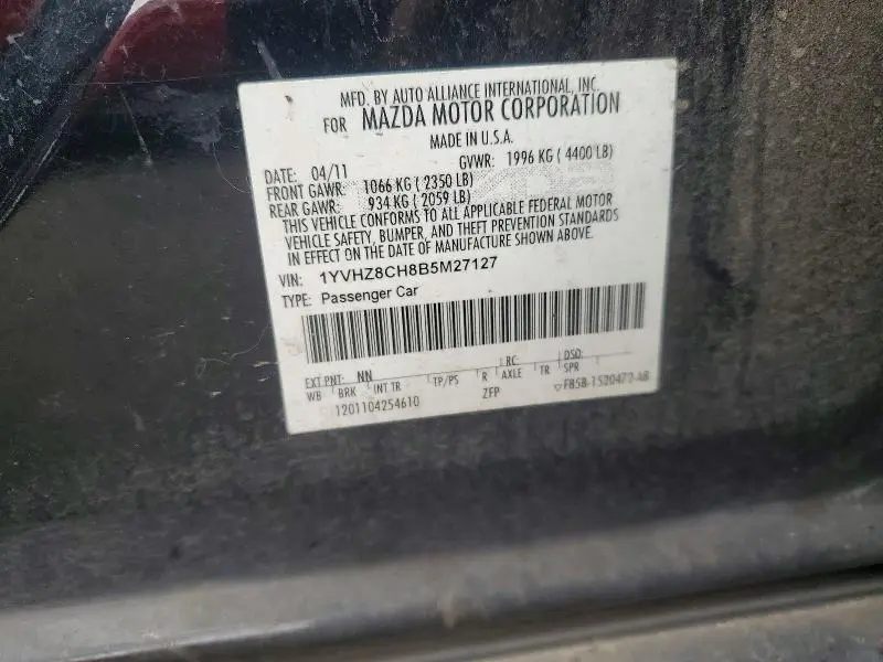 2011 MAZDA 6 I  