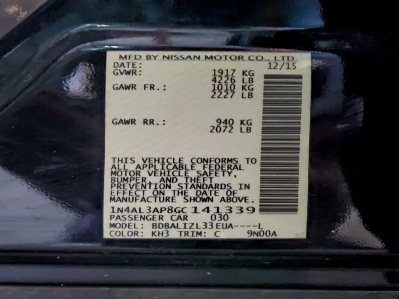 2016 NISSAN ALTIMA 2.5  