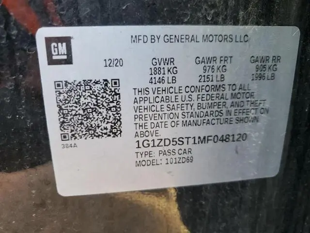 2021 CHEVROLET MALIBU LT  