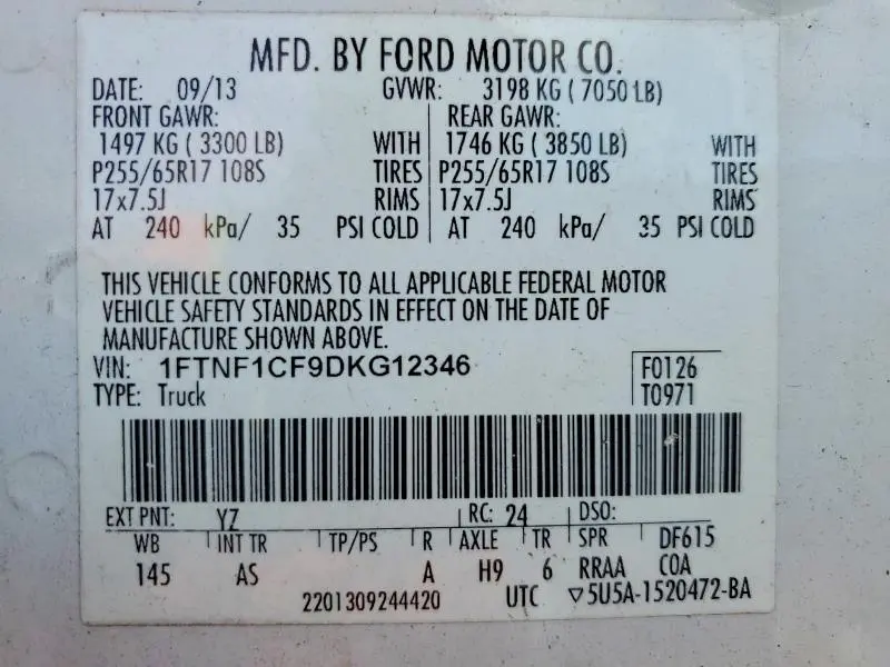 2013 FORD F150   