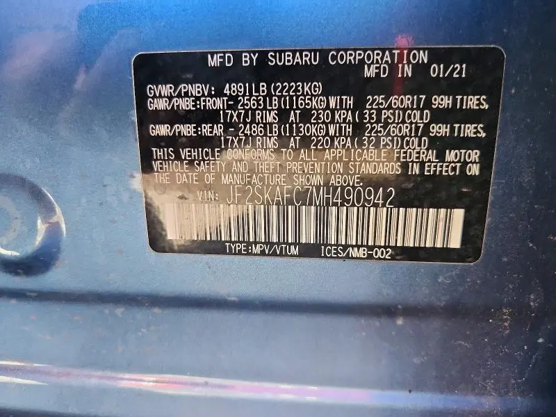 2021 SUBARU FORESTER PREMIUM  