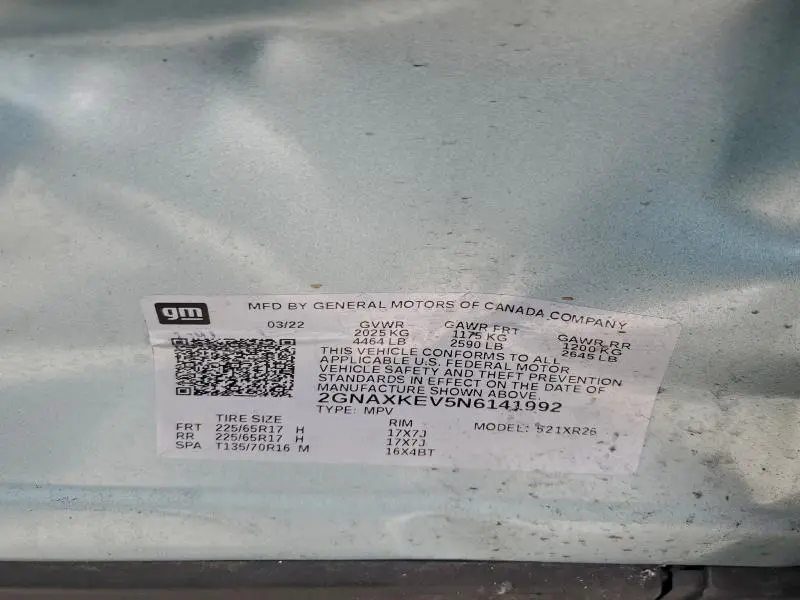 2022 CHEVROLET EQUINOX LT  