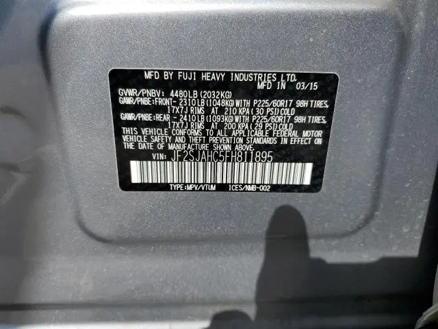 2015 SUBARU FORESTER 2.5I LIMITED  