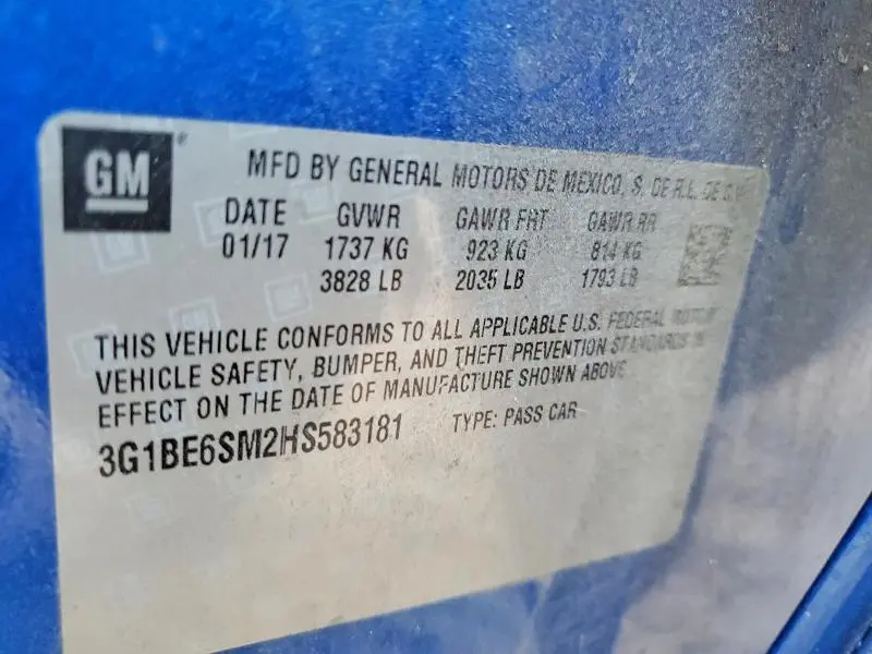 2017 CHEVROLET CRUZE LT  