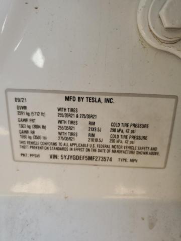 2021 TESLA MODEL Y 