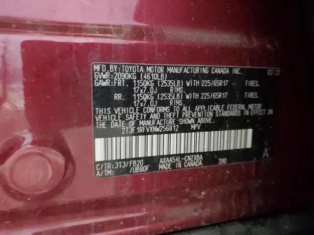 2022 TOYOTA RAV4 LE  
