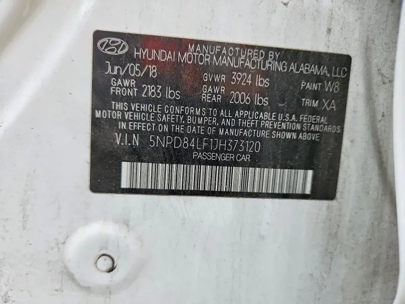 2018 HYUNDAI ELANTRA SEL  