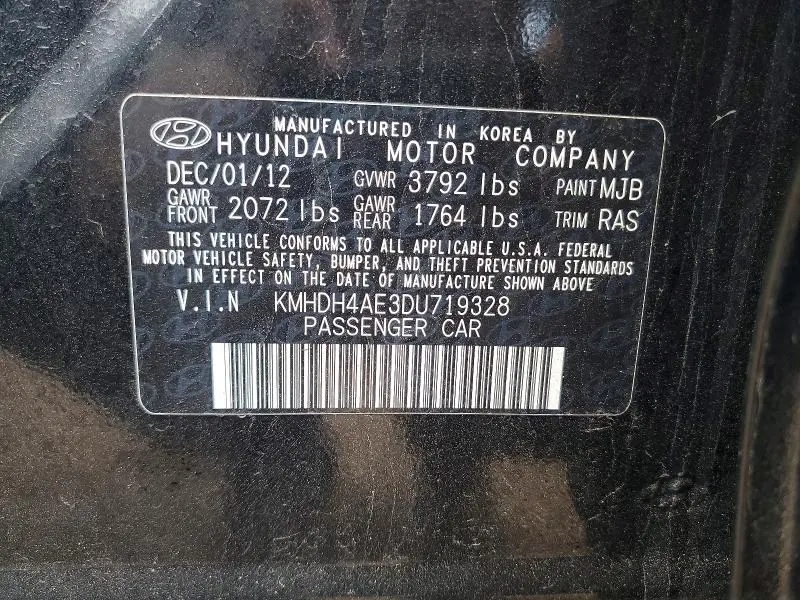 2013 HYUNDAI ELANTRA GLS  