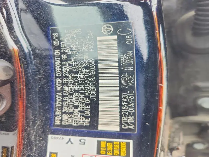 2018 TOYOTA PRIUS TWO  