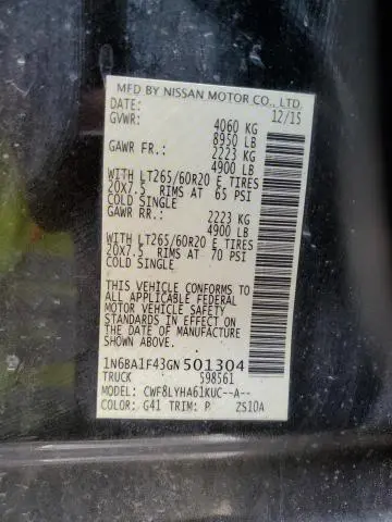 2016 NISSAN TITAN XD SL  