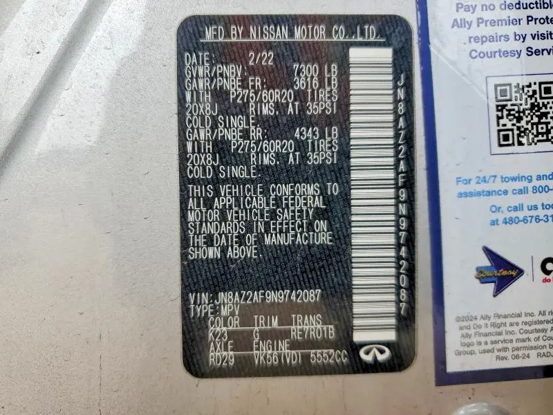 2022 INFINITI QX80 LUXE  